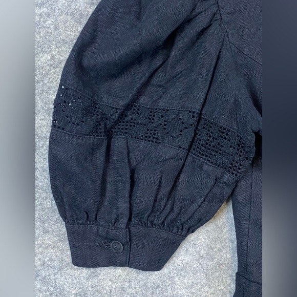 Alphorn Vintage Dress Size EU42/US10 Black Linen Blend Maxi‎ Austria Whimsygoth - Picture 6 of 16